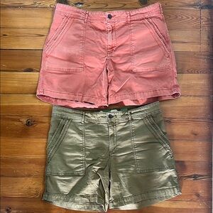 Coral and Olive Casual Shorts Set